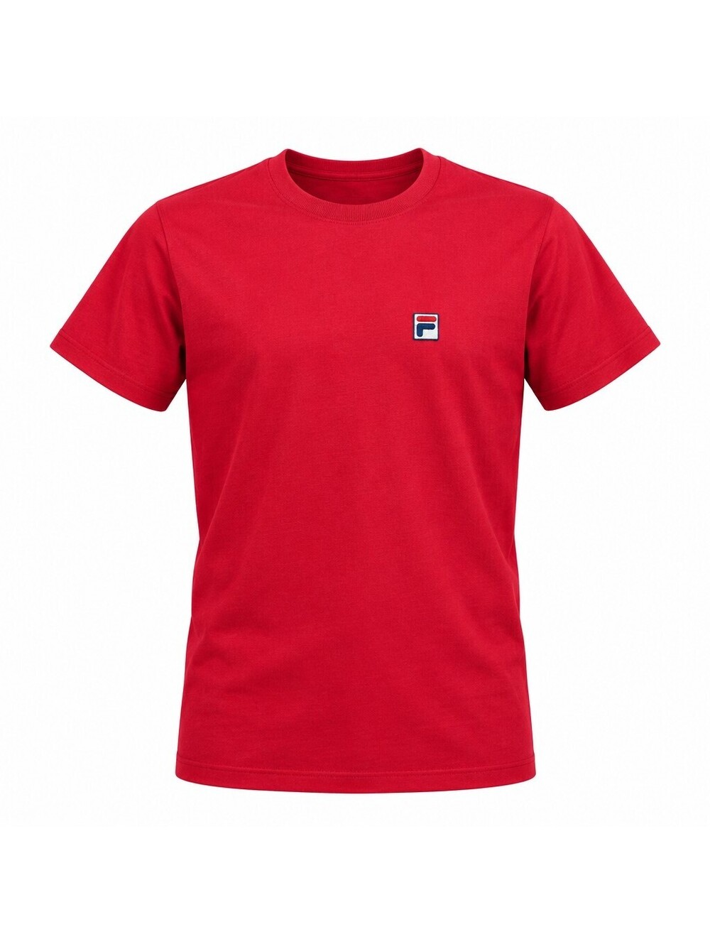 Fila Red Crew Neck T-Shirt with Logo Patch